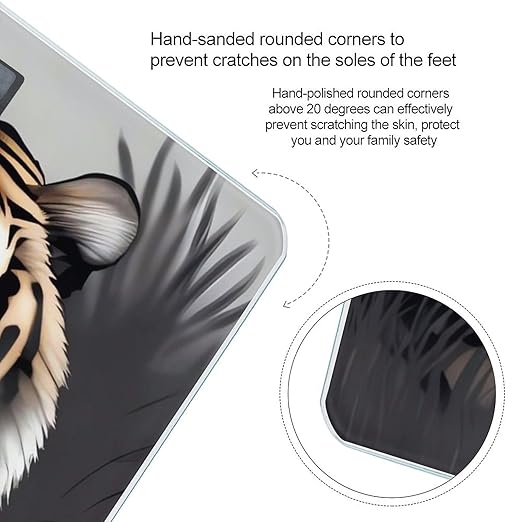 Tiger at Rest Bathroom ScaleHighly Accurate Digital Weighing Machine for People Bright LED Display Weight Scale for The Aldult Home Use