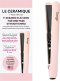 L'ANGE HAIR Le Ceramique 1-Pass Flat Iron Hair Straightener | Fast Heating Ceramic Flat Iron | Best Hot Tools Professional Hair Straightener to Lock in Moisture &amp Shine | (Blush)