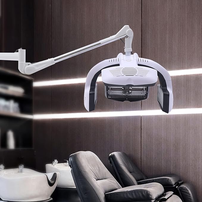 Hair Color Processor Wall Mount Hair Dryer Processor with Precise Temperature Control Multiple Modes Hood Hair Professional I-n-frared Hair Dryer for Salons Beauty Centre and Home(1250W)