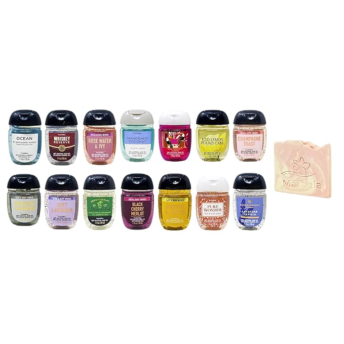 Bath &amp Body Works 15 Assorted Mini Hand Gels with a Himalayan Salts Springs Sample Soap