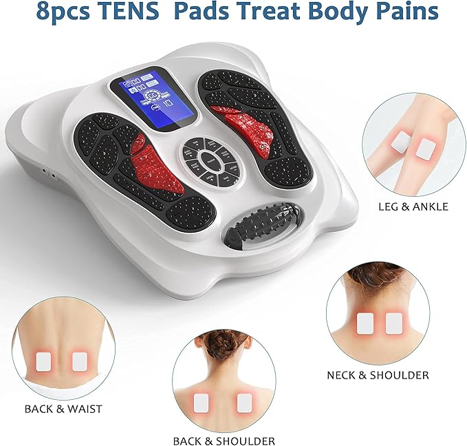 Creliver EMS &amp TENS Foot Nerve Muscle Massager Electric Foot Stimulator Improves Circulation Feet Legs Circulation Machine Relieves Body Pains Neuropathy (FSA or HSA Eligible)