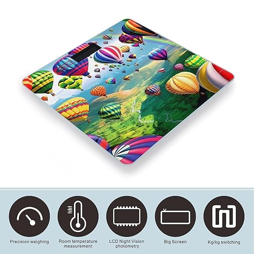 Hot Air Balloons Scale for Body Weight Digital Bathroom Scale Precision Smart Weighing Scales with Clear LED Display Accurate High Precision Scales Weighing Machine
