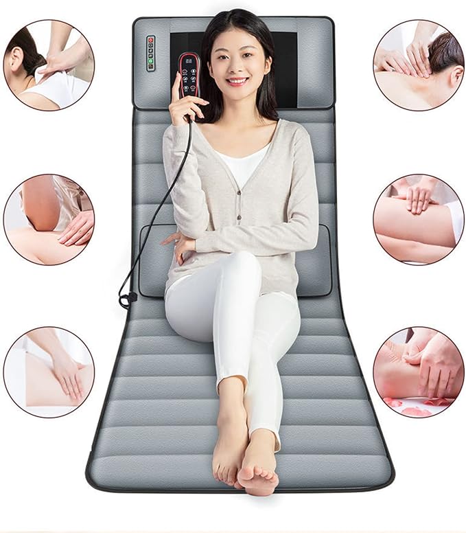 Full Body Vibrating Massage Mat Back Massager -Deep Tissue Kneading Massage Chair Pad for Full BackChair Massager for Home or Office