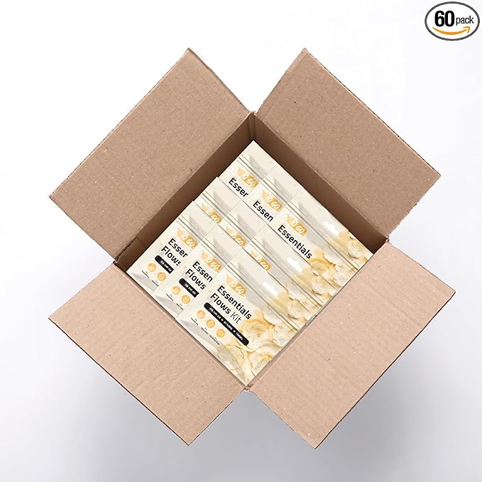 Essential Flow Kit – Case of 60 Individually Packed Period Kits for Schools Students &amp Emergency Needs | Includes 3 Pantiliners 2 Maxi Pads &amp 1 Feminine Wipe in a Discreet Zip Bag (Orange)