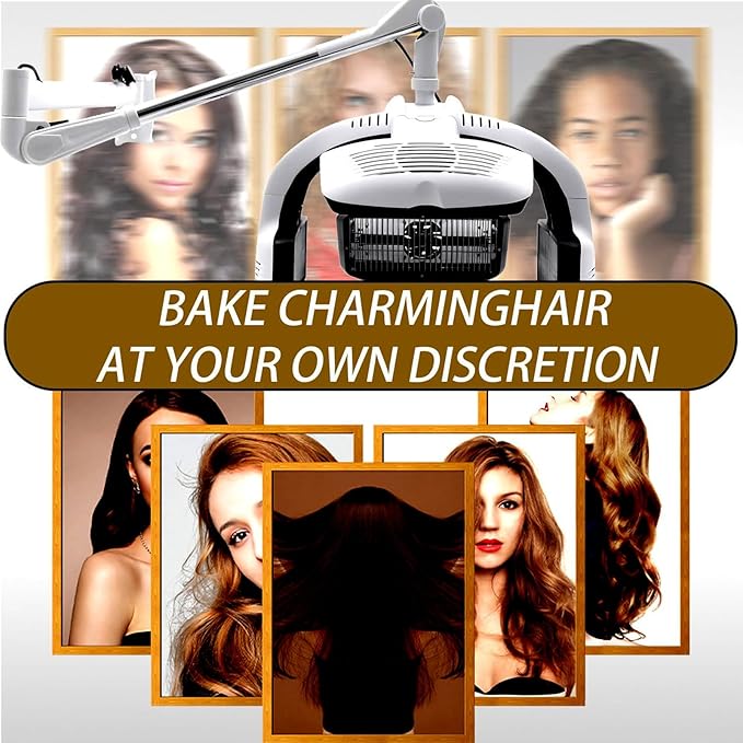 Wall Mounted/Vertical Hairdressing Dryer Orbiting Rotating Hair Processor with Timer Temperature Adjustable 30°C-80°C/86°F-176°F Professional Tool for Perming Salons Spas 220V-Hanging