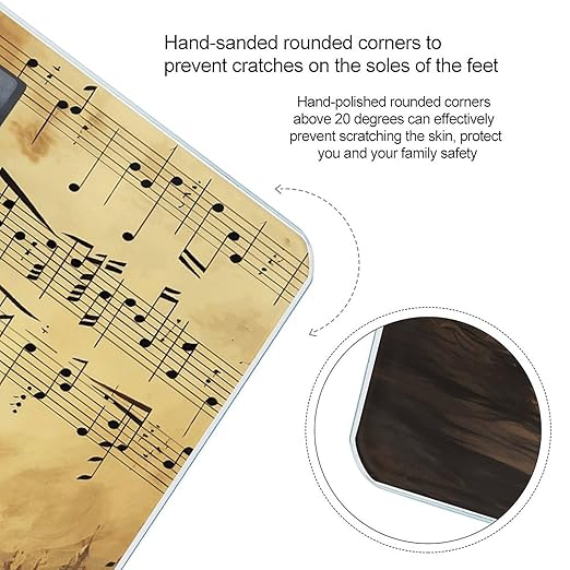 Sheet Music Scale for Body Weight Anti-Slip Tempered Glass Digital Bathroom Scales Clear LCD Display Weighing Scale Safe Rounded Corners Smart Scales