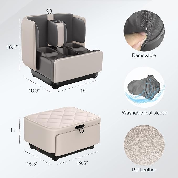 COMFIER 2-in-1 Shiatsu Foot Massager&ampFoot RestFoot and Calf Massager with APP ControlHeated Feet Massager for Foot Pain ReliefGifts for Men Women
