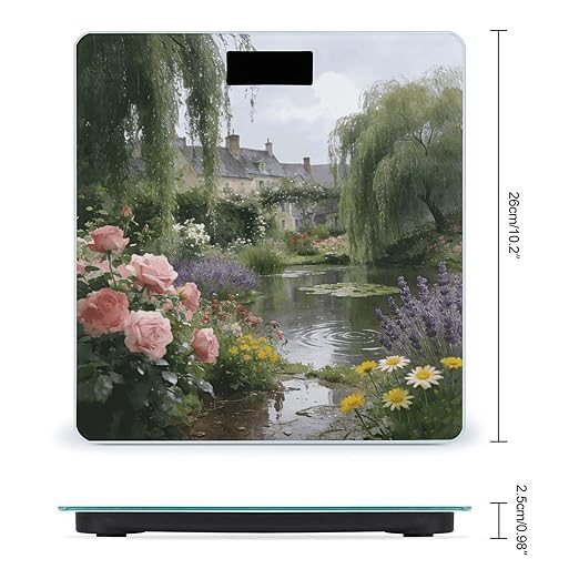 Giverny Smart Scale for Body Weight Digital Bathroom Scale Toughened Glass Weight Scale with Large LCD Backlight Display High Precision Scales Weighing Machine