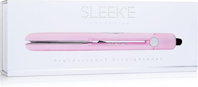 Sleek'e Professional Titanium Hair Straightener/Flat Iron for All Hair Types - 1-Inch Floating Plates with Negative Ion Booster for Shinier Hair (Pink)