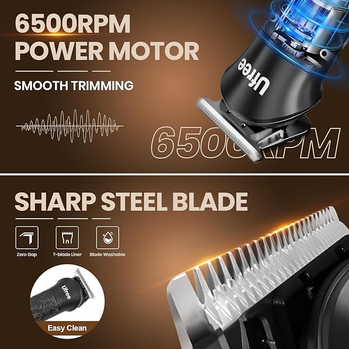 Ufree Beard Trimmer for Men Foil Shaver Electric Razor Shavers for Body Face Nose Ear Cordless Hair Trimmer Professional Hair Clippers Mustache Grooming Kit Birthday Gifts for Men