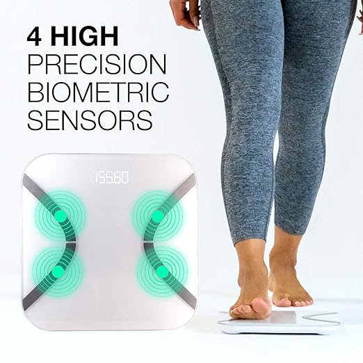 Korescale Digital Smart Scale with BMI Body Fat Muscle Mass Weight | Highly Accurate Bathroom Scales Bluetooth Composition Analyzer | Compatible with KoreHealth (White)
