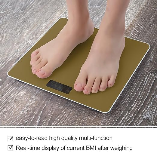 Women's Fashion Automatic Switch Digital Bathroom Weighing Scale Smart Scale Brown