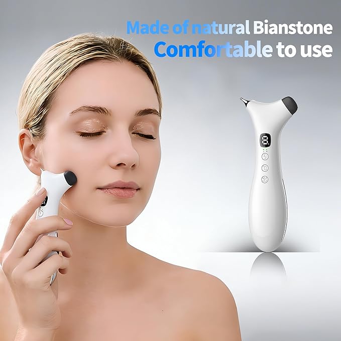 THOUSAND SUNNY TMJ Jaw Massager Pen 3-in-1 Rechargeable Jaw Relief Tool with Dual Heads Heat and Vibration Face Massager for Daily Jawline and Muscle Relaxation