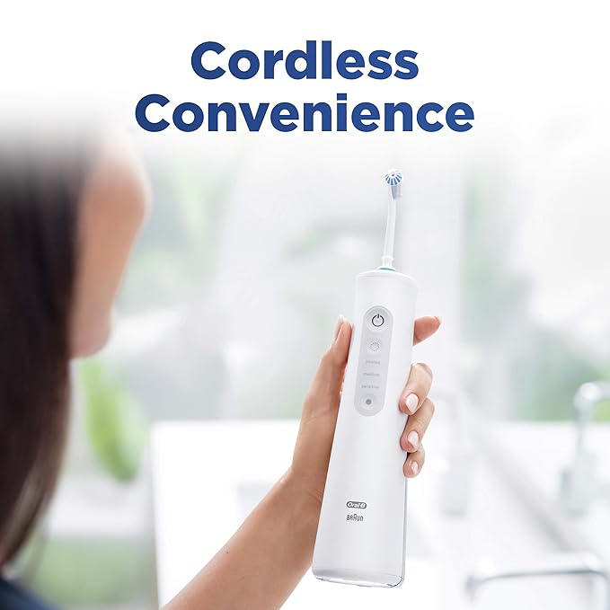 Oral-B Water Flosser Advanced Cordless Portable Oral Irrigator Handle with 2 Nozzles