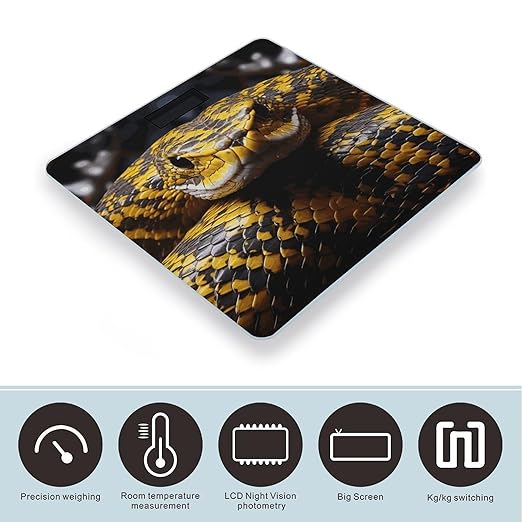 Yellow Snake Bathroom Scale Weight Scale for Body WeightHighly Accurate Digital Weighing Machine Clear LED Display Digital Bathroom Body Scale 400lb/182kg