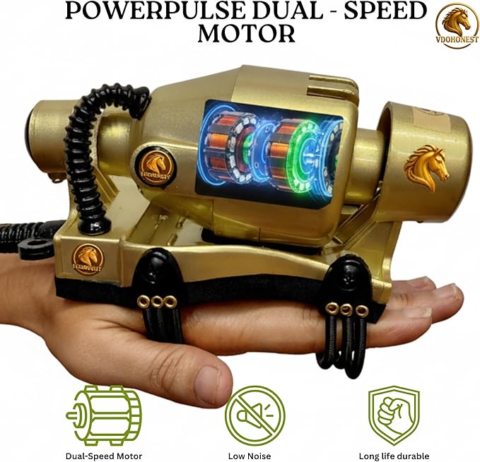 Full Body Corded Massager for Barbers Electric Powerful Double Speed Muscle Relaxer with Floating Head Action for Pain Relief &amp Circulation (Gold)