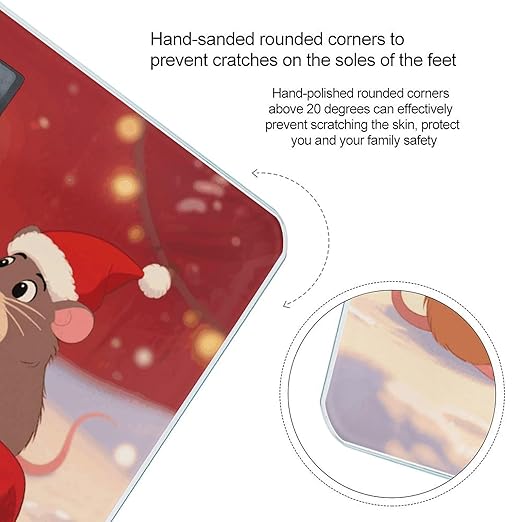 Christmas Hamsters Scale for Body Weight Sturdy Tempered Glass Weighing Scales with LCD Display Accurate Digital Bathroom Scale Convenient Body Fat Smart Scales Easy Read