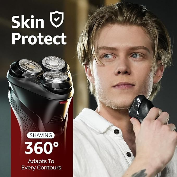 Cordless Electric Razor for Men: 3-in-1 Electric Shavers for Men - IPX7 Waterproof &amp Precision Blades - Turbo Speed Travel Kit for Beard Nose Sideburns