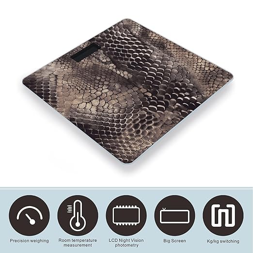 Classic Snake Skin Smart Scale for Body Weight Accurate Bathroom Scale with LED Display Digital Weight Scales Weighing Machine High Precision Scales for Bath Home