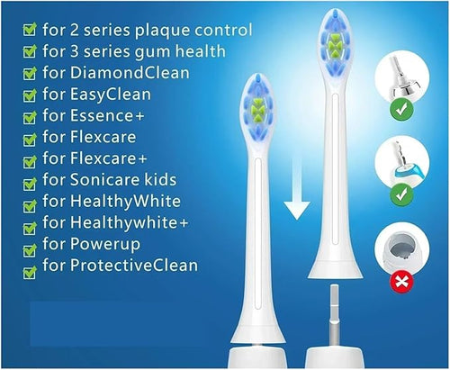 16pcs Replacement Toothbrush HeadsCompatible for Sonicare C2 C1 G2 W Clean Brush Head(White-16pcs)