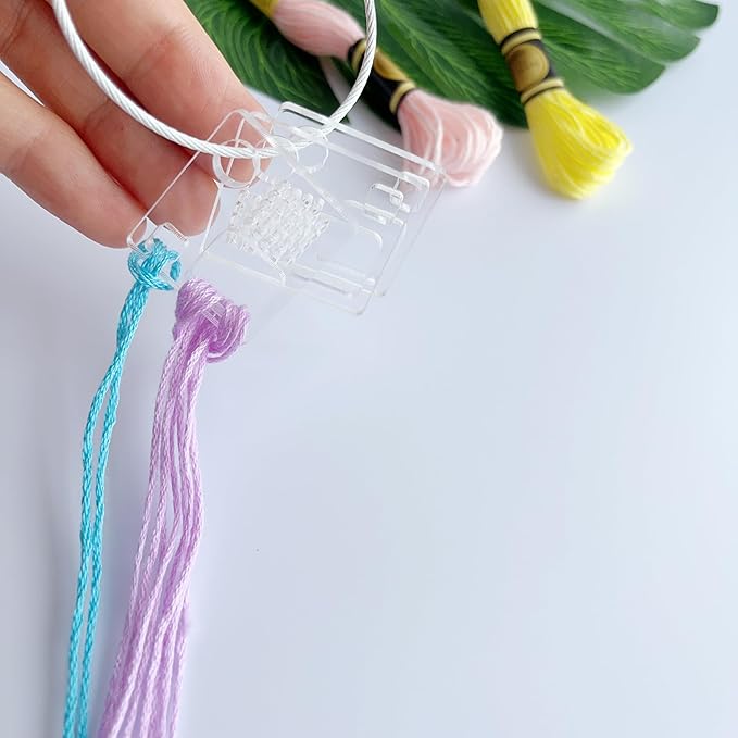 Set of 200 Mini Acrylic Floss Swatches Floss Drops with Thread Swatch Variegated Thread Floss Drops (200 PCS)