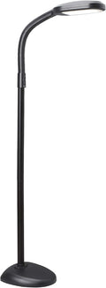 Verilux SmartLight Full Spectrum LED Modern Floor Lamp with Adjustable Brightness Flexible Gooseneck and Easy Controls - Reduces Eye Strain and Fatigue - Ideal for Reading Artists Craft (Black)