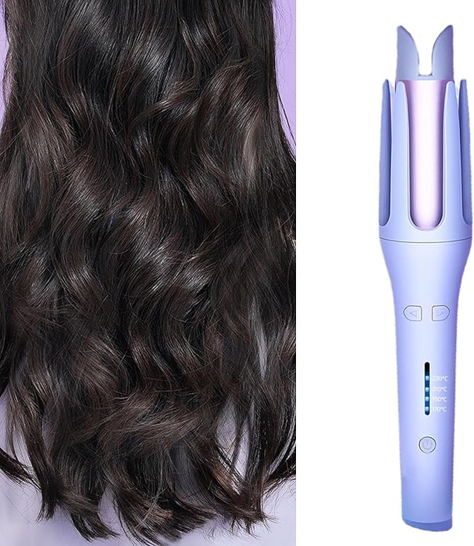 ZJchao Automatic Curling Iron 32mm Ionic Ceramic Hair Curling Wand Fast Heating Curler with 4 Temperature Settings for Salon Home Styling (US Plug 110V)