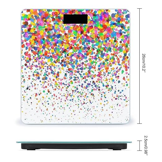 Falling Confetti Scale for Body Weight Digital Bathroom Scale Precision Smart Weighing Scales with Clear LED Display Accurate High Precision Scales Weighing Machine