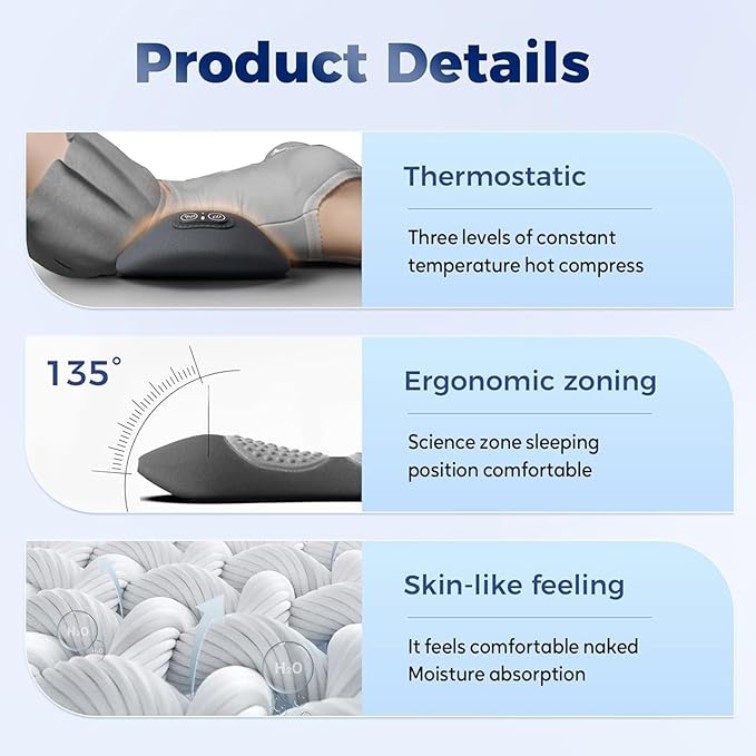 Smooth Spine Triple Fusion Back Massager 2025 Upgraded 3 in 1 Neck Shoulder Backs Massagers with Traction Vibration &amp Heat My Soothe Lab (A)