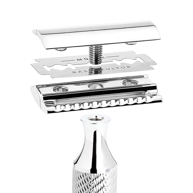 MÜHLE Chrome Silvertip Badger Safety Razor (Closed Comb) Shaving Set - Perfect for Every Day Use Barbershop Quality Close Smooth Shave