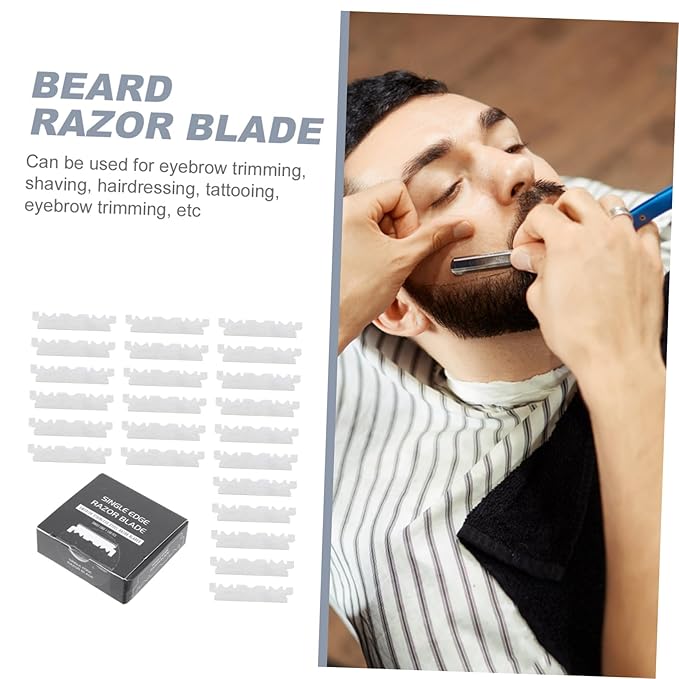 GALPADA 300pcs Single Face for Shaving Safe Replacement Blades for Home and Barbershop Use Lightweight and Practical Design