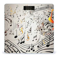 Music Notes Print Scale for Body Weight Anti-Slip Tempered Glass Digital Bathroom Scales Clear LCD Display Weighing Scale Safe Rounded Corners Smart Scales