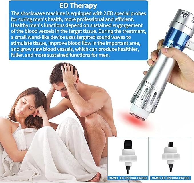 Shock Wave Machine Shockwave Therapy Instrument 7 Massage Heads Meet Various Needs Adjustment Massage Intensity Deep Tissue Massager for Back Shoulder Waist