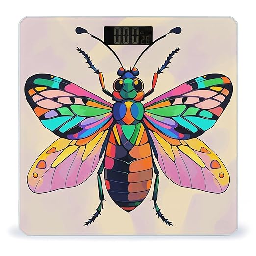 Insect Wings Scale for Body Weight Digital Bathroom Scale Toughened Glass High Precision Scales for Body Weight with Large LCD Backlight Display Weight Scales