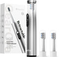 M23 Retractable Travel Sonic Electric Toothbrush for Adults Aluminum Body Ultra-Light 4.6 oz Portable &amp Rechargeable 30-Day Battery Life IPX7 Waterproof 2-Min Timer Silver