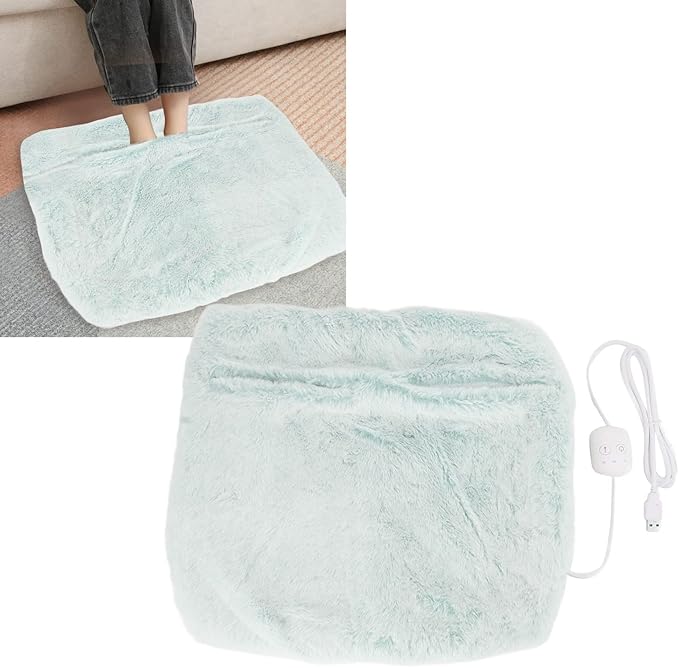 AYNEFY Double Sided Electric Foot Warmer Machine Washable Electric Foot Warmer Overheat Short Circuit for Home