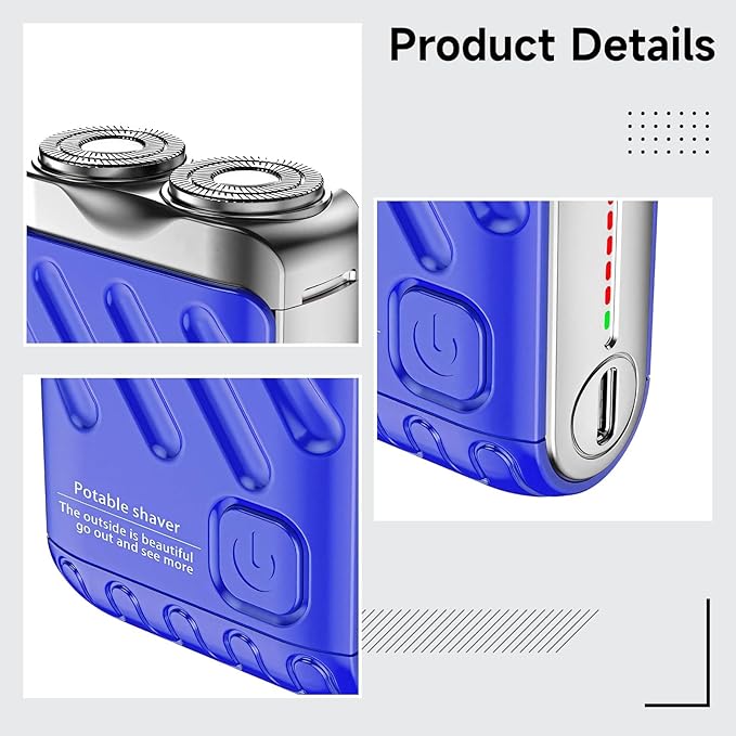 Compact Dual Head Waterproof Electric Shaver Usb Rechargeable For Men Zinc Alloy Type-C Charging