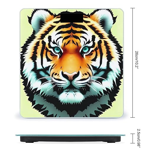 Little Fat Tiger Head Scale for Body Weight High Precision Digital Weight Scales with LCD Display Anti-Slip Sturdy Slim Tempered Glass Bathroom Scale for Home Use