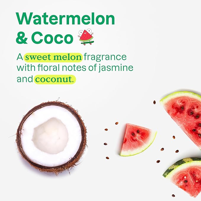 ATTITUDE Shampoo and Body Wash for Kids EWG Verified Dermatologically Tested Plant- and Mineral-Based Ingredients Vegan and Cruelty-Free Watermelon and Coco 16 Fl Oz (Pack of 6)