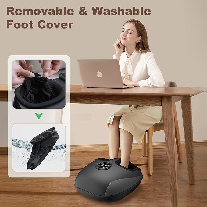 Shiatsu Foot Massager Electric Foot Massager Machine with Heat Deep Kneading Compression Vibration Remote Control Feet Massager for Neuropathy Plantar Fasciitis Size 13