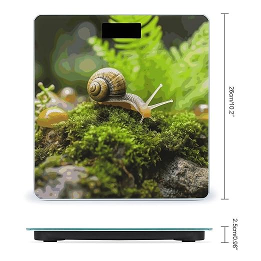 Snail Crawling Scale for Body Weight Anti-Slip Digital Bathroom Scale Sturdy Toughened Glass Weighing Scales High Precision Safe Rounded Corners Smart Scales