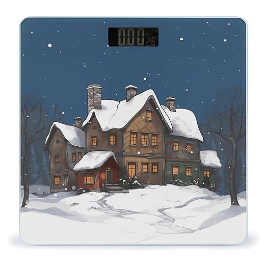 Winter House Bathroom Scale for Body Weight Bathroom Weighing Scale with Backlit LCD Display Highly Accurate Measures Weight Up to 180kg