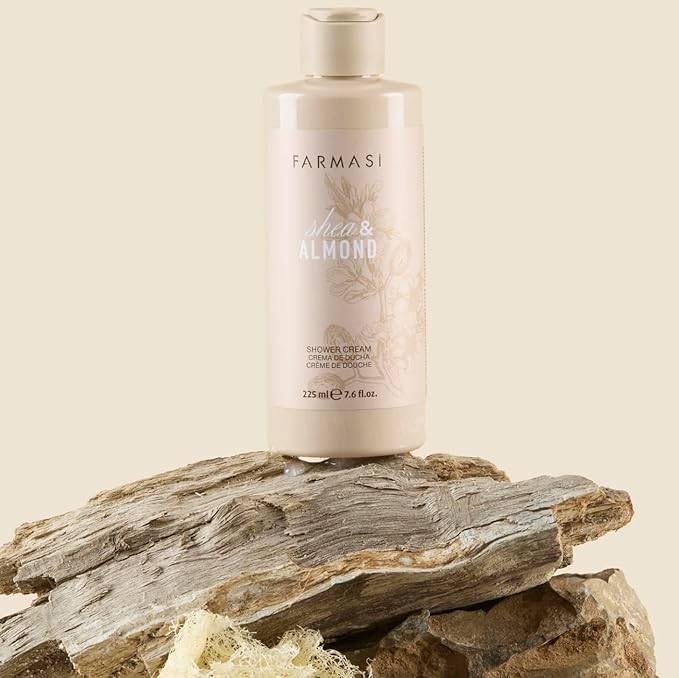 FARMASi Shea &amp Almond Shower Cream 225ml / 7.6fl.oz – Nourishing Body Wash with Shea Butter and Almond Oil Gentle Cleansing Cream for Smooth Skin Daily Shower Hydration for All Skin Types