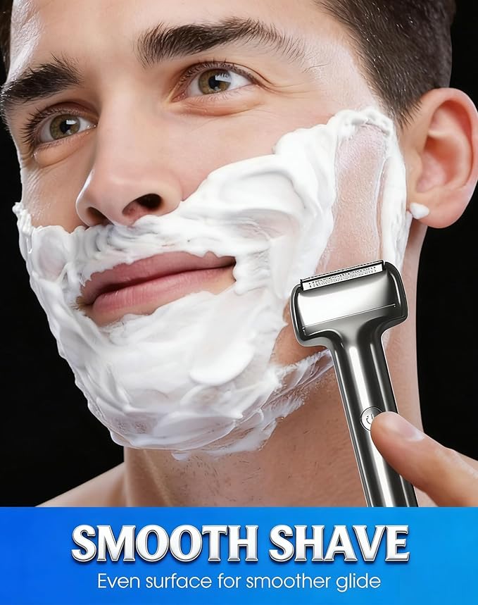 Men's Efficient Rechargeable Foil Electric Shaver Ultra-Thin Foil Shaver with 11° Forward Tilt Head Magnetic Design Portable Cordless Stubble Trimmer IPX6 Waterproof (Basic)