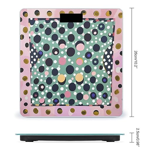Beautiful Polka Dot Bathroom Scale for Body Weight 400 Lb Weight Scale with High Precision Sensors Tempered Glass Highly Accurate Digital Weighing Machine for People