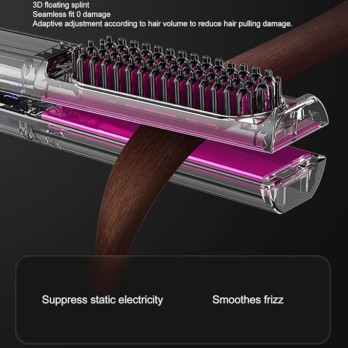 3 in 1 Curling IronProfessional Curling Wand Set with Hair Straightener Brush Hair Straightener Fast Heating for All Hair Types (US)