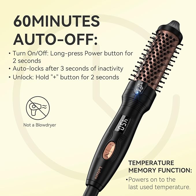 Thermal Brush MINI &amp Tiny 1 Inch Ionic Heated Round Brush for Smooth Style Tourmaline Ceramic Cepillo para Pelo for Short to Medium Hair Adjustable Temperature Dual Voltage Compact-Size