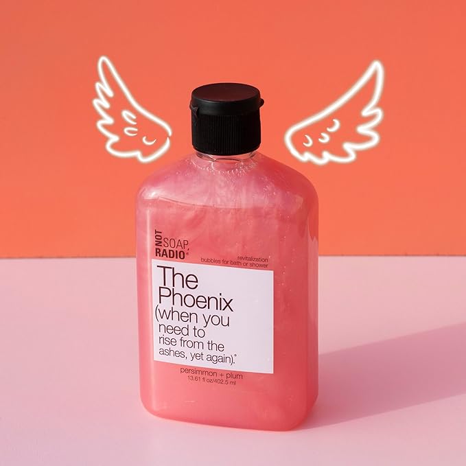 Not Soap Radio The Phoenix | Persimmon and Plum with Bergamot Aloe Vera and Gentian Extracts Moisturizing Body Wash for Women and Men | Paraben and Sulfate Free
