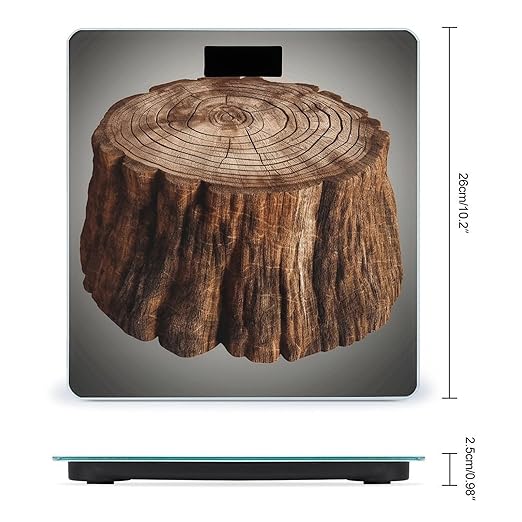 Digital Bathroom Scale for Body Weight Scale with Bright LCD Display High Accuracy Step-On Technology Auto On/Off Stump of Oak Tree Digital Scales 400 Lbs /180kg