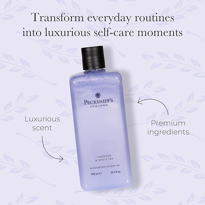 Pecksniff's Lavender &amp White Tea Moisturizing Shower Gel | 750ml / 25.36 Fl Oz